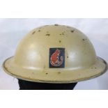 British WWII type 1939 dated helmet with liner in Desert Rat Colours. P&P Group 3 (£25+VAT for the