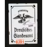German WWII type enamelled sign. P&P group 1 (£14 + VAT for the first lot and £1 + VAT for