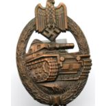German WWII type Wehrmacht Tank Assault award in bronze. P&P Group 1 (£14+VAT for the first lot