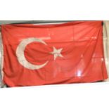 Turkish Ottoman WWI type flag, 120 x 180 cm dated 1917. P&P Group 1 (£14+VAT for the first lot