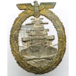 German WWII Kriegsmarine High Seas Fleet badge with visible repair to the pin. P&P Group 1 (£14+