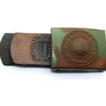German WWII type Afrika Korps Buckle & Leather Tab Dated 1939. P&P Group 1 (£14+VAT for the first