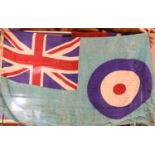 British WWII type RAF Squadron Base flag, stamped Oxford 1938, 60 x 90 cm. P&P Group 1 (£14+VAT