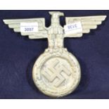 German Third Reich type large heavy cast brass eagle with swastika, 23 x 19 cm. P&P Group 1 (£14+VAT