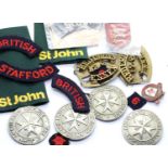 Quantity of Red Cross and similar shoulder titles, badges etc. P&P Group 1 (£14+VAT for the first