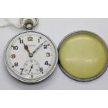 Military pocket watch by Helvetia marks GS/TP P79756 verso, working at time of lotting. P&P Group