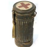 German WWII type Waffen SS Medics Gas Mask Canister Named to SS-Mann Bohr. P&P Group 2 (£18+VAT