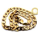 Gents heavy solid link 20" gold plated chain. P&P Group 1 (£14+VAT for the first lot and £1+VAT