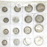 Four sets of WWI silver coins 925 sixpence to half crown. P&P Group 1 (£14+VAT for the first lot and