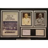 Framed and glazed montage, the final tie Blackpool and Bolton Wanderers, with photos of Sean