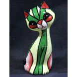Lorna Bailey cat, Miss Prim, H: 14.5 cm. P&P Group 1 (£14+VAT for the first lot and £1+VAT for