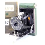 Vintage Kodak cased Boy Scout camera no. 99805 finished in green, good condition but requires