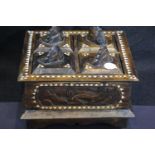 Inlaid Indian four section caddy, W: 19 cm. P&P Group 2 (£18+VAT for the first lot and £3+VAT for