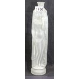 Large Lalique style female water carrier bottle, H: 35 cm. P&P Group 3 (£25+VAT for the first lot