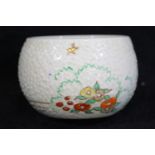 Clarice Cliff small floral pot, D: 6 cm. P&P Group 1 (£14+VAT for the first lot and £1+VAT for