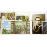 Nine Japanese WWII type postcards displaying military scenes, many annotated. P&P Group 1 (£14+VAT
