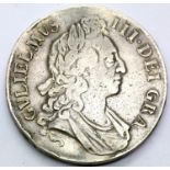 1696 silver crown of King William III. P&P Group 1 (£14+VAT for the first lot and £1+VAT for