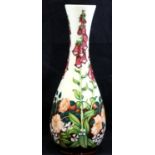 Large modern Moorcroft Foxglove vase, H: 42 cm. P&P Group 3 (£25+VAT for the first lot and £5+VAT