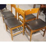 Goscicinska Fabryka Mebli set of four mid 20th century teak framed dining chairs. Not available