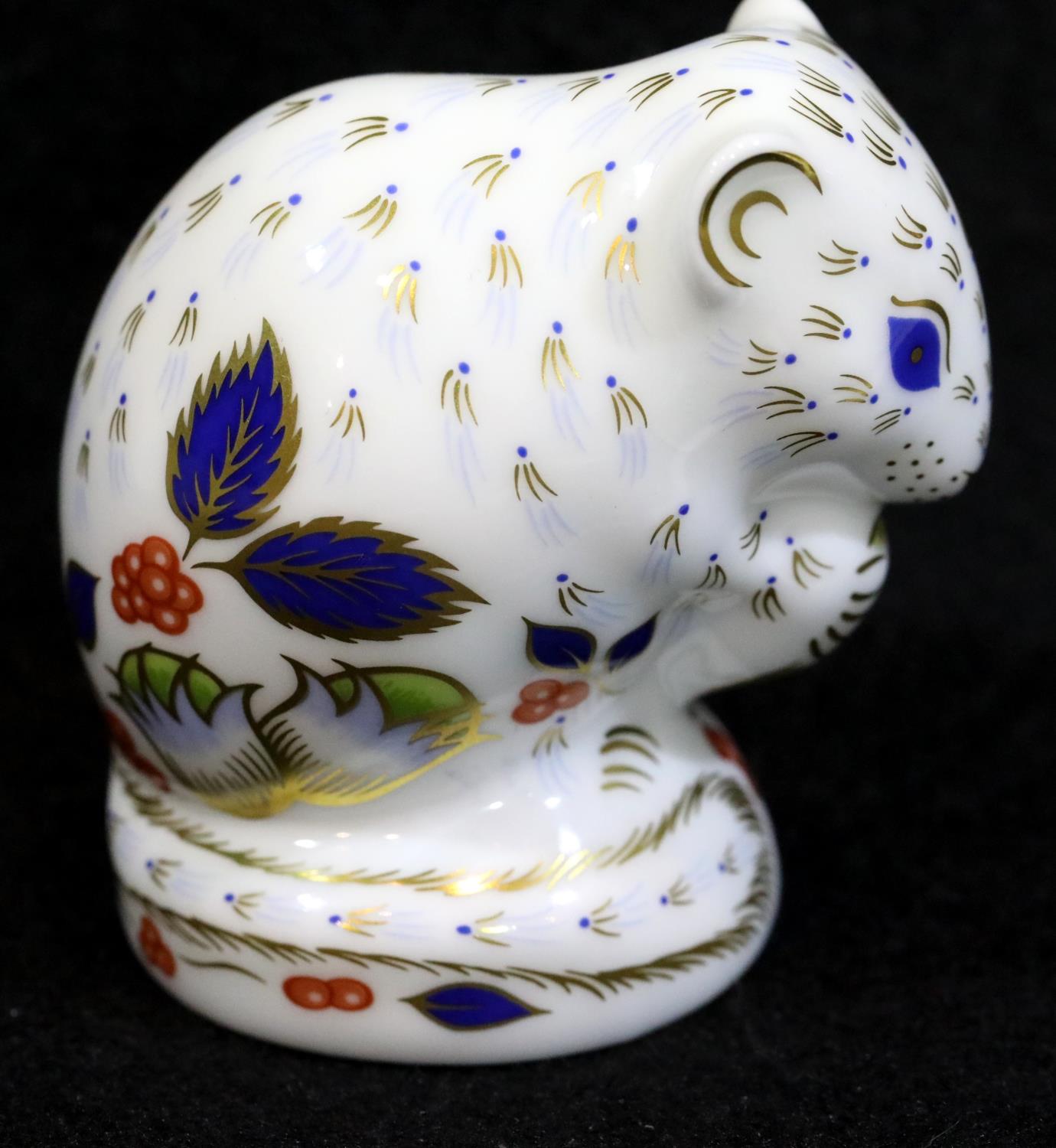 Royal Crown Derby boxed Dormouse paperweight with gold stopper, H: 6.5 cm. P&P group 2 (£18+ VAT for - Image 2 of 3
