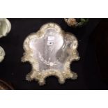 Murano wall mirror with decorative floral etching. This lot is not available for in-house P&P.