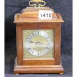 Mahogany cased bracket clock, dial marked Gluck and Son London, mechanical 11 jewel Fema movement,