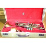 Cased Boosey & Hawkes trumpet. P&P Group 3 (£25+VAT for the first lot and £5+VAT for subsequent