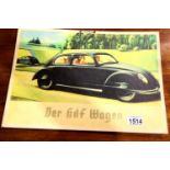 Reproduction German VW advertising sign marked Der Hilf Wagon. P&P group 2 (£18+ VAT for the first
