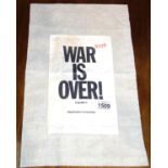 War is Over John and Yoko wall hanging, 50 x 30 cm. P&P Group 1 (£14+VAT for the first lot and £1+