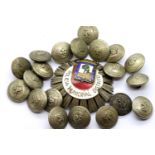 Quantity of Nottingham Constabulary buttons and a continental Police enameled badge. P&P Group 2 (£