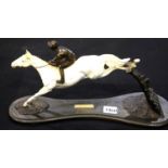 Jonathan Knight limited edition cast Desert Orchid figure Jumping for Fun, 181/275 dated 1988. P&P