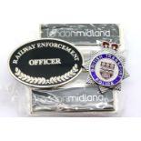 Four enamelled railway interest badges. P&P Group 1 (£14+VAT for the first lot and £1+VAT for