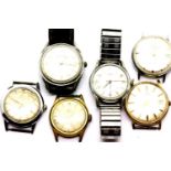Six vintage mechanical gents wristwatches. P&P Group 1 (£14+VAT for the first lot and £1+VAT for