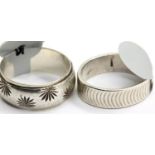 Two ladies silver band rings, size L and O. P&P Group 1 (£14+VAT for the first lot and £1+VAT for