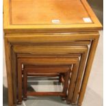 Nest of four Chinese hardwood tables, largest 51 x 36 x 67 cm. Not available for in-house P&P