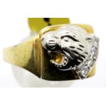 Gents 925 silver panther ring, size Z. P&P Group 1 (£14+VAT for the first lot and £1+VAT for
