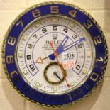 Dealers point of sale wall clock, with sweeping second hand, sweeping sub dial at 6 o'clock, D: 34