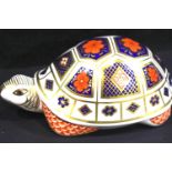 Royal Crown Derby Imari Tortoise paperweight, gold stopper, L: 12 cm. P&P Group 1 (£14+VAT for the