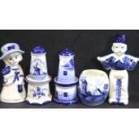 Five pieces of Delft. P&P group 2 (£18+ VAT for the first lot and £3+ VAT for subsequent lots)