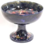 Large signed Blue Pomegranate footed bowl, D: 19 cm. P&P Group 3 (£25+VAT for the first lot and £5+