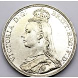 1889 silver crown of Queen Victoria high grade specimen. P&P Group 1 (£14+VAT for the first lot