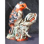 Anita Harris Woodpecker, H: 13 cm. P&P Group 1 (£14+VAT for the first lot and £1+VAT for