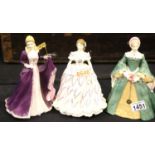 Three Royal Worcester figurines, Queen Mary I, The Last Waltz and The Masked Ball. P&P Group 3 (£