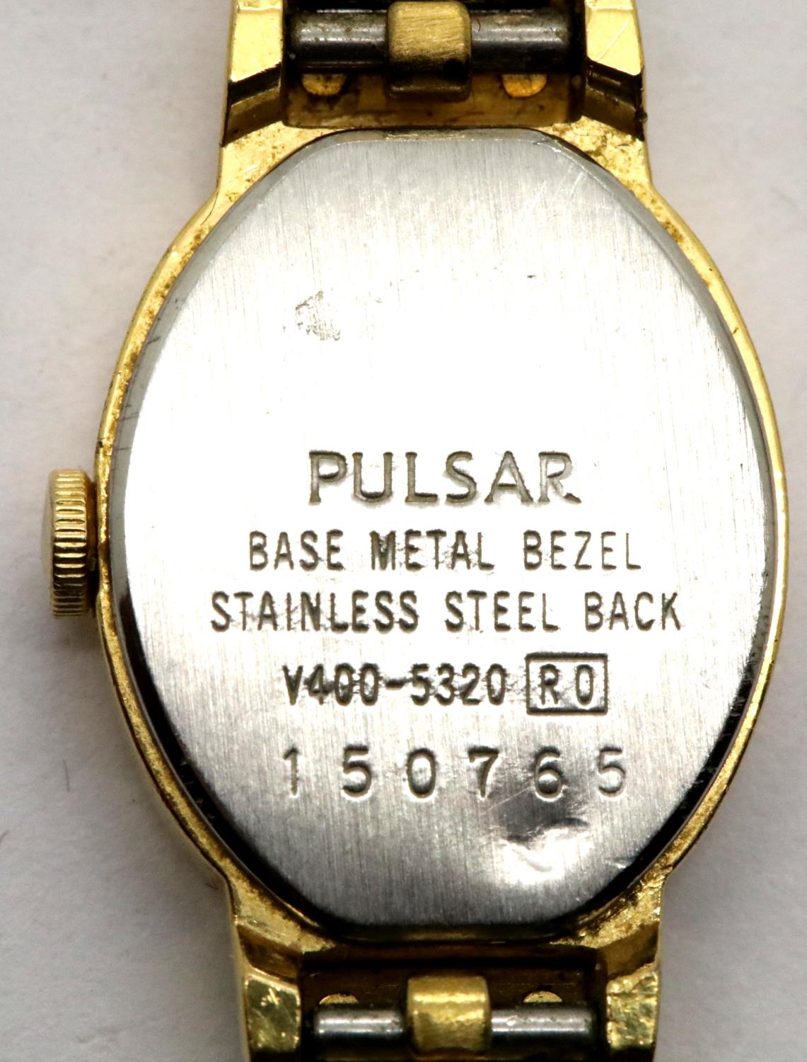 Ladies vintage Pulsar gold plated wristwatch with new battery. P&P Group 1 (£14+VAT for the first - Image 3 of 4