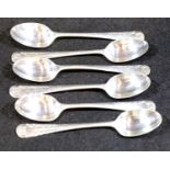 Set of six hallmarked silver teaspoons, Sheffield assay, maker JDWD, 73g. P&P Group 1 (£14+VAT for