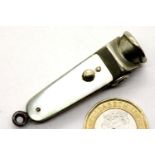 White metal mother of pearl handle cigar cutter, fully functional. P&P Group 1 (£14+VAT for the