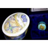 Boxed Halcyon days enamel box and a Royal Doulton Millennium 2000 ceramic box. P&P group 2 (£18+ VAT