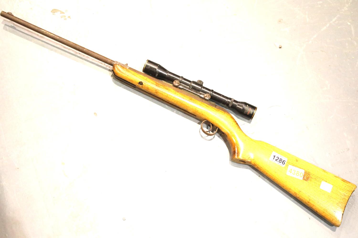 Vintage 177 air rifle with Nikko Stirling sight. P&P Group 3 (£25+VAT for the first lot and £5+VAT