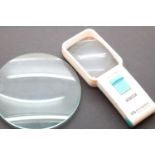 Large convex lens/magnifier and a battery magnifier P&P group 2 (£18 + VAT for the first lot and £