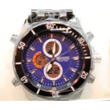 Barkers of Kensington Premier Sport gents wristwatch with blue face. P&P Group 1 (£14+VAT for the